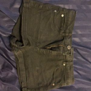 Black Garage Denim Shorts